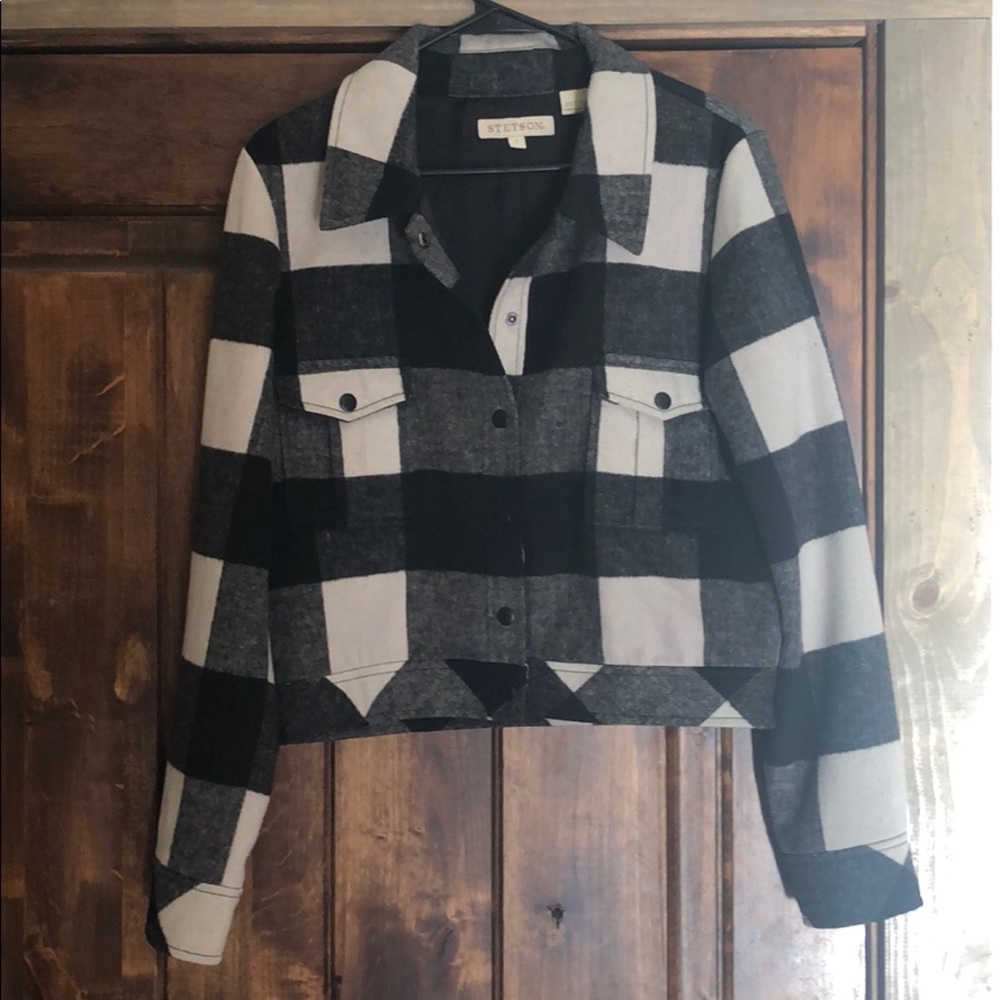 Stetson Plaid Black/White Bomber Jacket